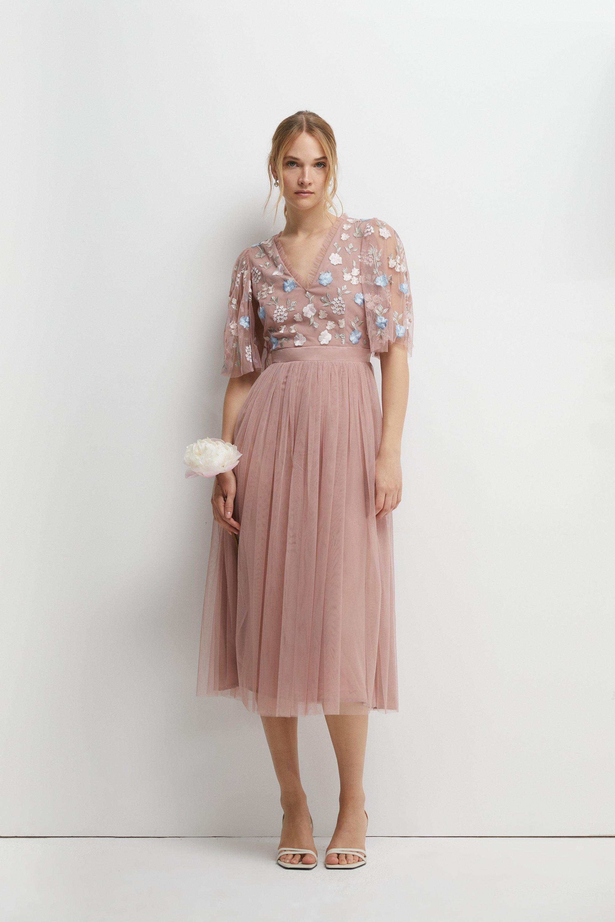 Meadow floral pleated wrap dress sale